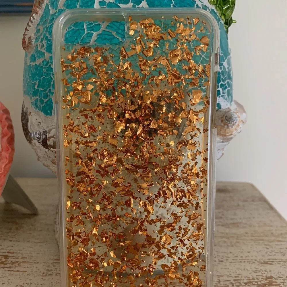 𝅺apple IPHONE 6S MAX HARD GOLD DUST INFUSED CASE